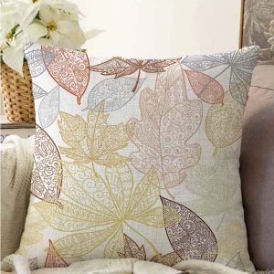 Povlak na polštář s příměsí bavlny Minimalist Cushion Covers Oriental Leaves