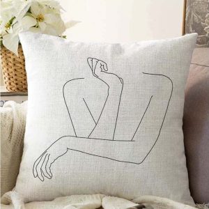 Povlak na polštář s příměsí bavlny Minimalist Cushion Covers Pose