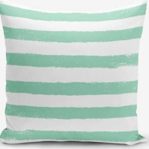 Povlak na polštář s příměsí bavlny Minimalist Cushion Covers Su Green Striped Modern