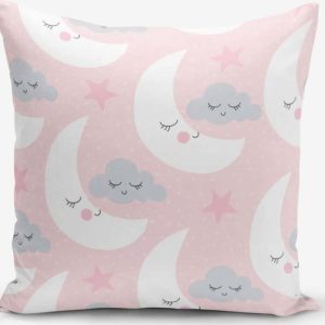 Povlak na polštář s příměsí bavlny Minimalist Cushion Covers With Points Moon And Cloud