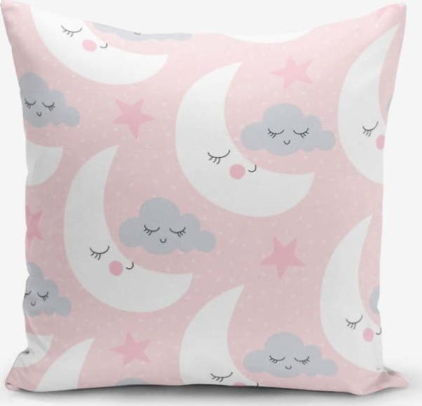 Povlak na polštář s příměsí bavlny Minimalist Cushion Covers With Points Moon And Cloud