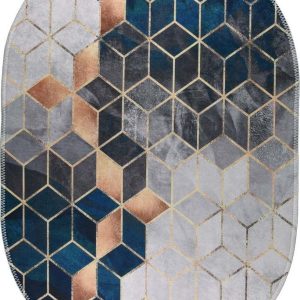 Pratelný koberec v bílo-petrolejové barvě 160x230 cm – Vitaus