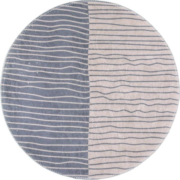 Pratelný kulatý koberec v šedo-krémové barvě ø 120 cm Yuvarlak – Vitaus