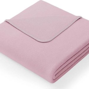 Pudrově růžová deka s příměsí bavlny AmeliaHome Virkkuu