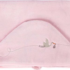 Růžová bavlněná dětská osuška s kapucí 80x135 cm Bebemarin – Foutastic