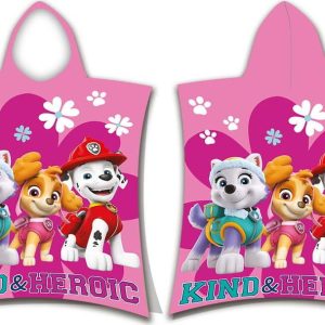 Růžové froté dětské pončo Paw Patrol – Jerry Fabrics