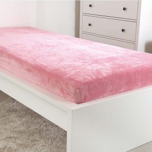Růžové prostěradlo z mikroflanelu 90x200 cm Exclusive – B.E.S.