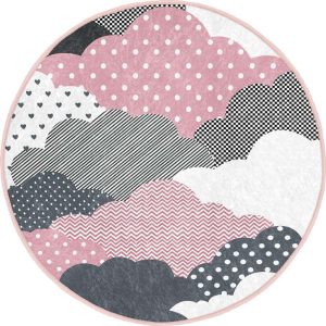 Růžovo-šedý dětský koberec ø 100 cm Comfort – Mila Home