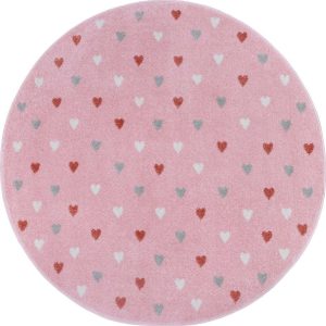 Růžový dětský koberec ø 100 cm Little Hearts – Hanse Home