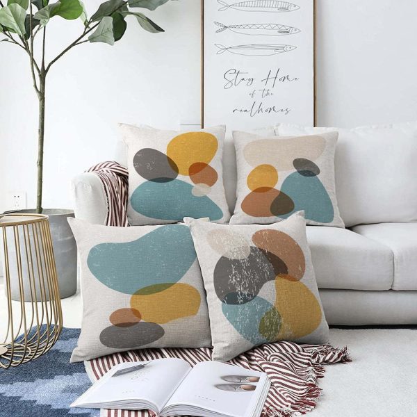 Sada 4 povlaků na polštáře Minimalist Cushion Covers Stones