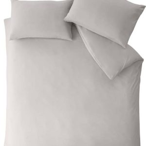 Šedé prodloužené povlečení na dvoulůžko z mikrovlákna 230x220 cm So Soft Easy Iron – Catherine Lansfield