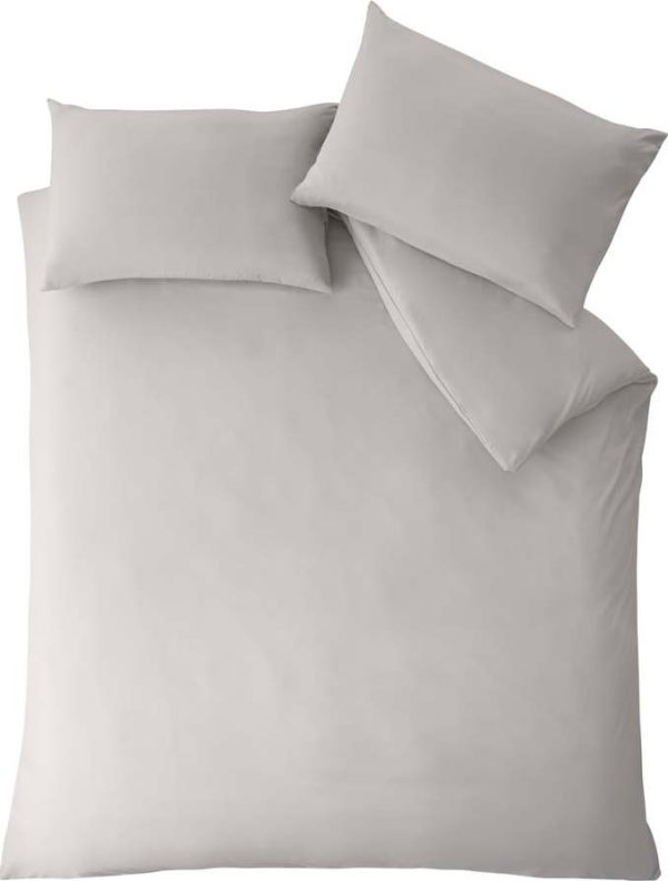 Šedé prodloužené povlečení na dvoulůžko z mikrovlákna 230x220 cm So Soft Easy Iron – Catherine Lansfield