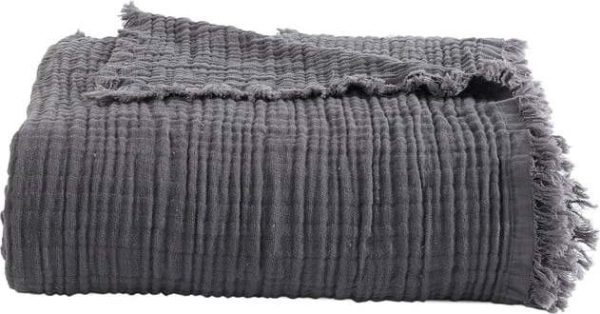 Šedý bavlněný přehoz na dvoulůžko 200x250 cm Cuenca - Mijolnir
