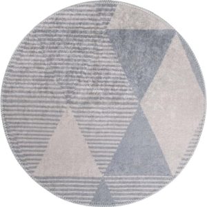 Šedý pratelný kulatý koberec ø 120 cm Yuvarlak – Vitaus