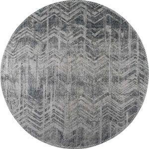 Šedý pratelný kulatý koberec ø 120 cm – Vitaus