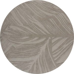 Šedý vlněný kulatý koberec ø 160 cm Leaf - Flair Rugs