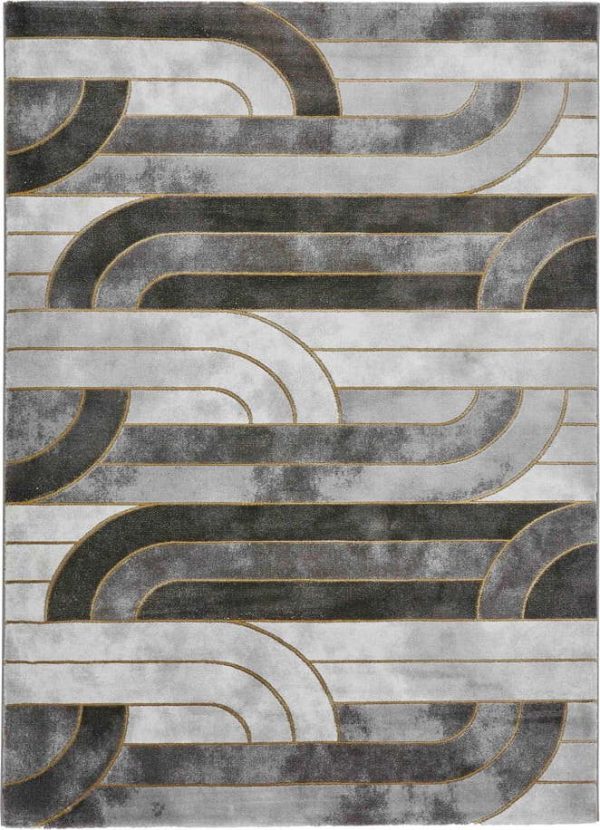 Šedý/ve zlaté barvě koberec 170x120 cm Craft - Think Rugs