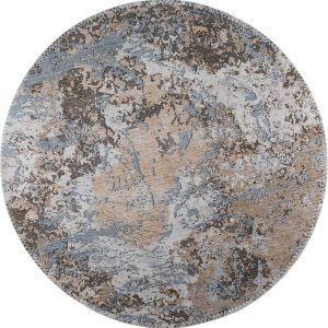 Světle hnědý pratelný kulatý koberec ø 100 cm – Vitaus