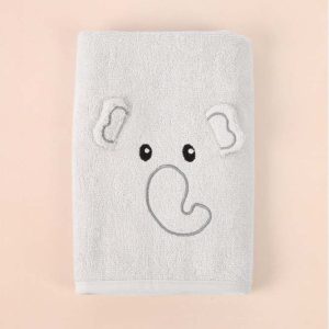 Světle šedý bavlněný dětský ručník 50x75 cm Jumbo – Foutastic