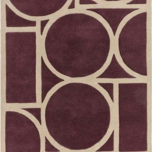 Tmavě hnědý vlněný koberec 120x170 cm Metro Plum – Asiatic Carpets