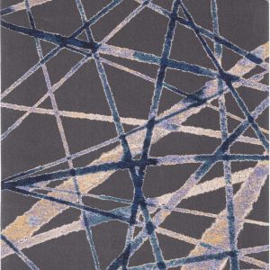 Tmavě modrý vlněný koberec 100x180 cm Sticks – Agnella