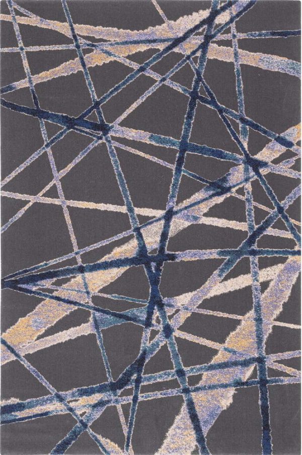 Tmavě modrý vlněný koberec 200x300 cm Sticks – Agnella