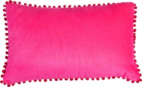 Tmavě růžový dekorační polštář 50x33 cm Pom Pom – Rex London