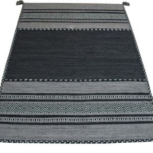 Tmavě šedý bavlněný koberec Webtappeti Antique Kilim