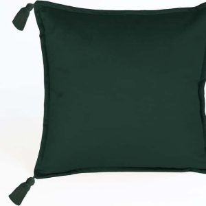 Tmavě zelený sametový polštář Velvet Atelier Borlas