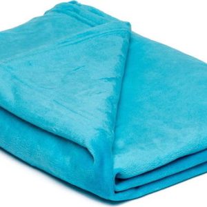 Tyrkysově modrá mikroplyšová deka My House