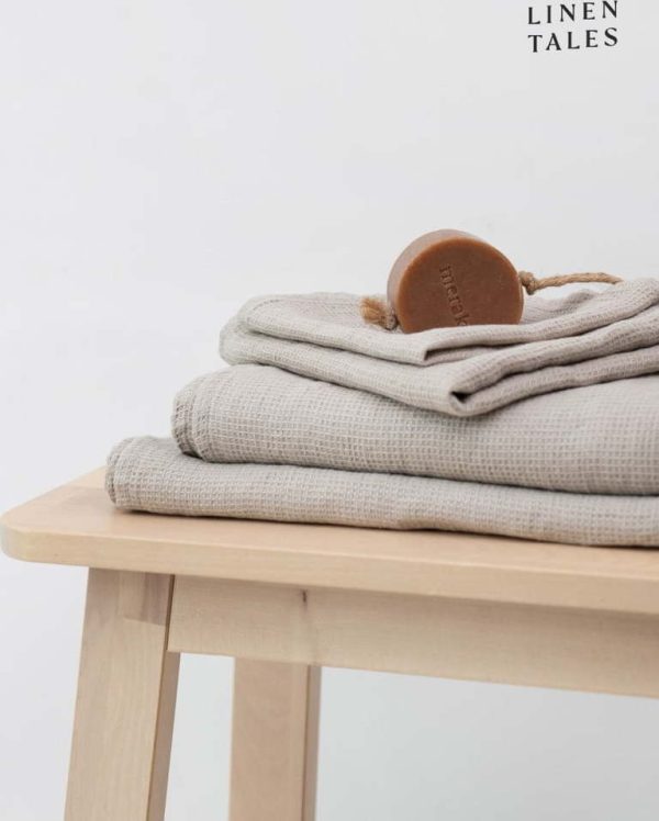 Vaflová lněná osuška v přírodní barvě 100x140 cm Natural Fine Waffle – Linen Tales