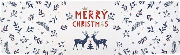 Vánoční bavlněný běhoun na stůl 140x40 cm Merry Blue Christmas - Butter Kings