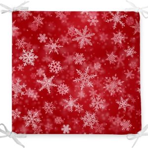 Vánoční podsedák s příměsí bavlny Minimalist Cushion Covers Blizzard