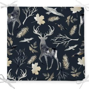 Vánoční podsedák s příměsí bavlny Minimalist Cushion Covers Wild Forest