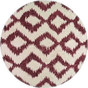 Vínovo-bílý pratelný kulatý koberec ø 100 cm – Vitaus