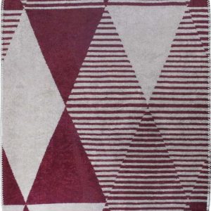 Vínový pratelný koberec 60x100 cm Oval – Vitaus