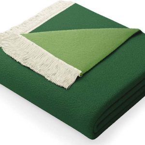 Zelená deka s příměsí bavlny AmeliaHome Franse