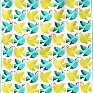 Žluto-modrá osuška z mikrovlákna Rex London Love Birds