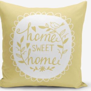 Žlutý povlak na polštář Minimalist Cushion Covers Home Sweet Home