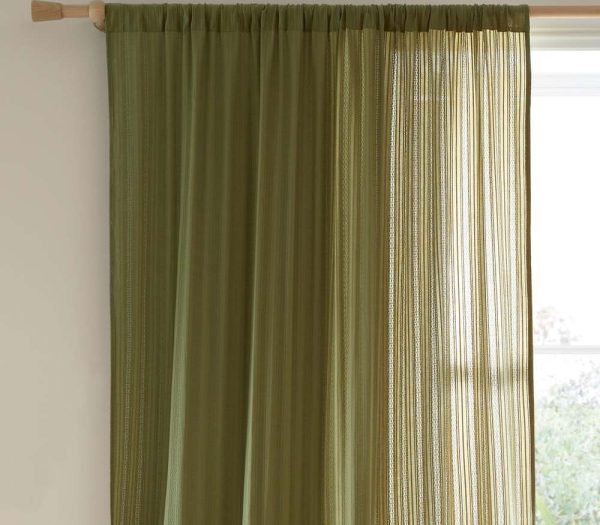 Khaki záclona 140x183 cm Zofia Broderie Anglaise – Pineapple Elephant
