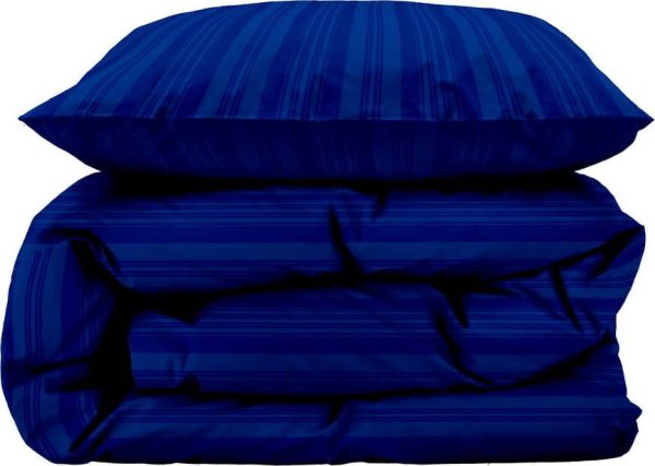 Tmavě modré damaškové prodloužené povlečení na jednolůžko 140x220 cm Noble – Södahl