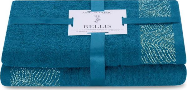 Tmavě modré froté bavlněné ručníky a osušky v sadě 2 ks Bellis – AmeliaHome