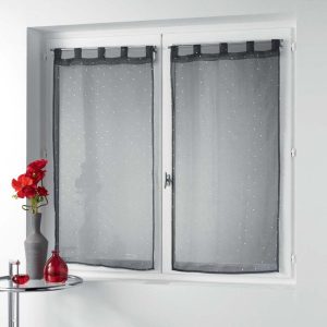 Antracitové voálové záclony v sadě 2 ks 60x90 cm Orion – douceur d'intérieur