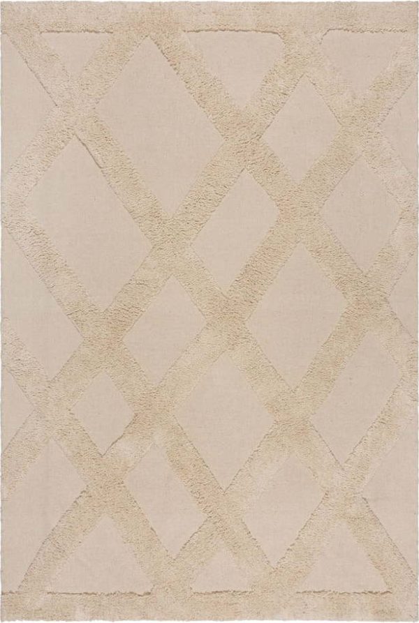 Béžový bavlněný koberec 80x150 cm Tessa Diamond – Flair Rugs