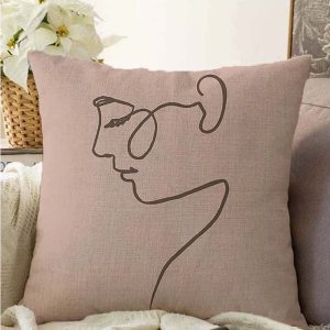 Béžový povlak na polštář s příměsí bavlny Minimalist Cushion Covers Portrait