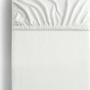 Bílé elastické džersejové prostěradlo DecoKing Amber Collection