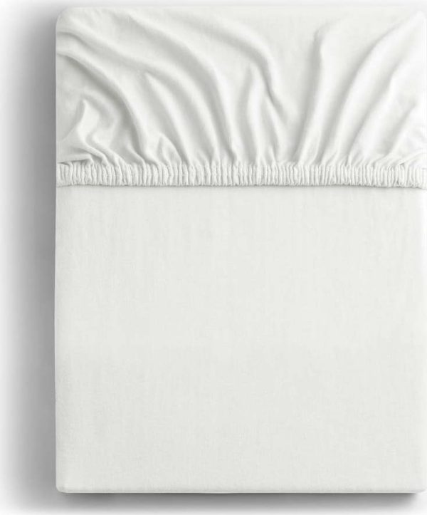 Bílé napínací prostěradlo jersey 180x200 cm Amber – DecoKing