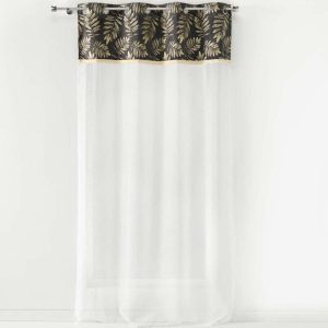 Bílo-antracitová voálová záclona 140x280 cm Adelor – douceur d'intérieur