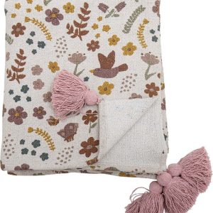Bílo-růžová dětská deka 130x160 cm Kristine – Bloomingville Mini