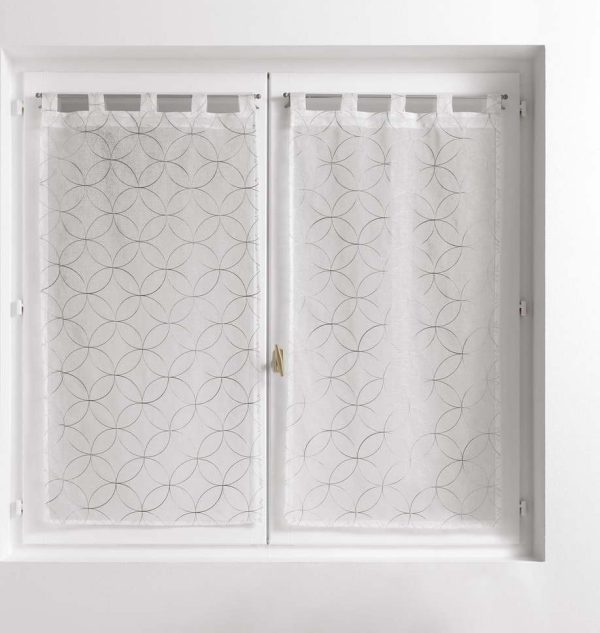 Bílo-šedé voálové záclony v sadě 2 ks 60x90 cm Olympia – douceur d'intérieur